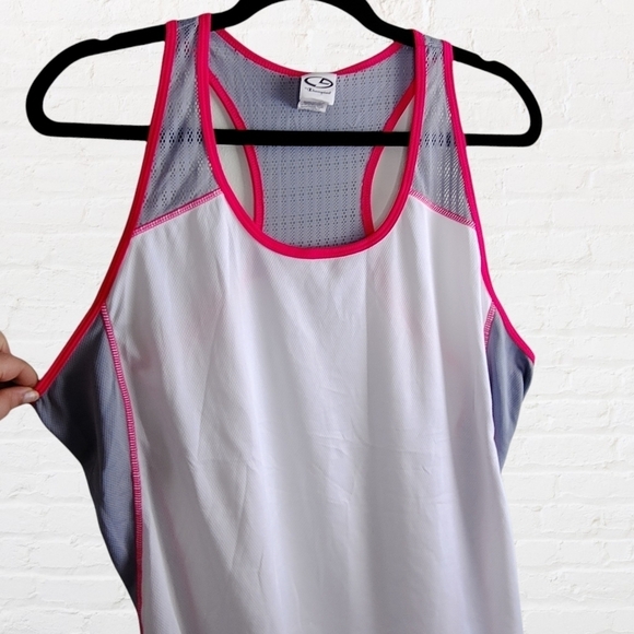 Champion white, grey and pink racerback workout tank top - Picture 3 of 7